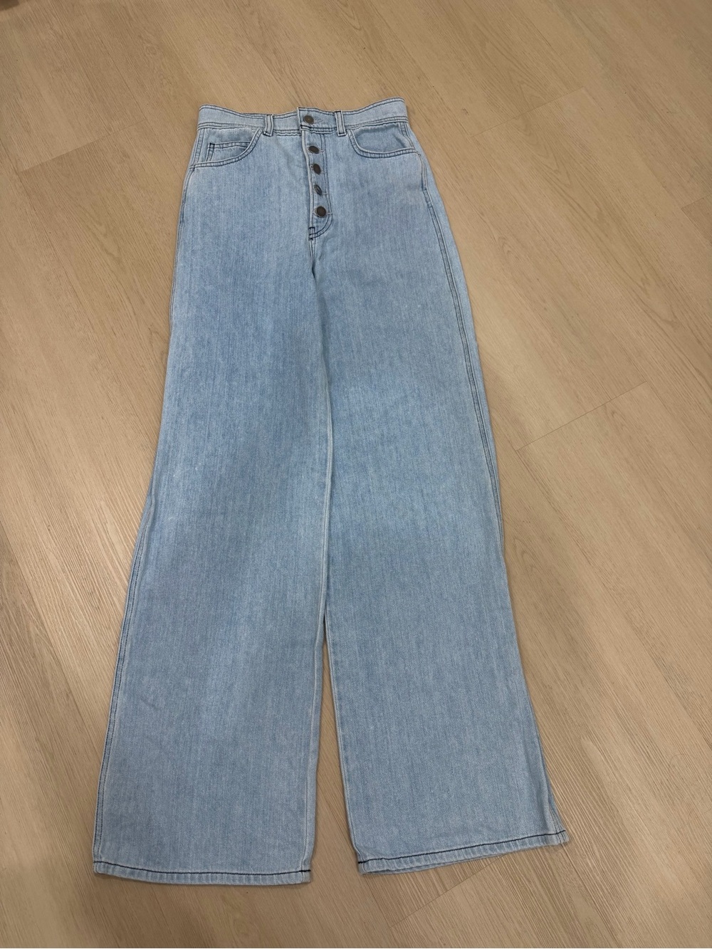 Reformation Light Blue High-Rise Wide Leg Jeans Size 26